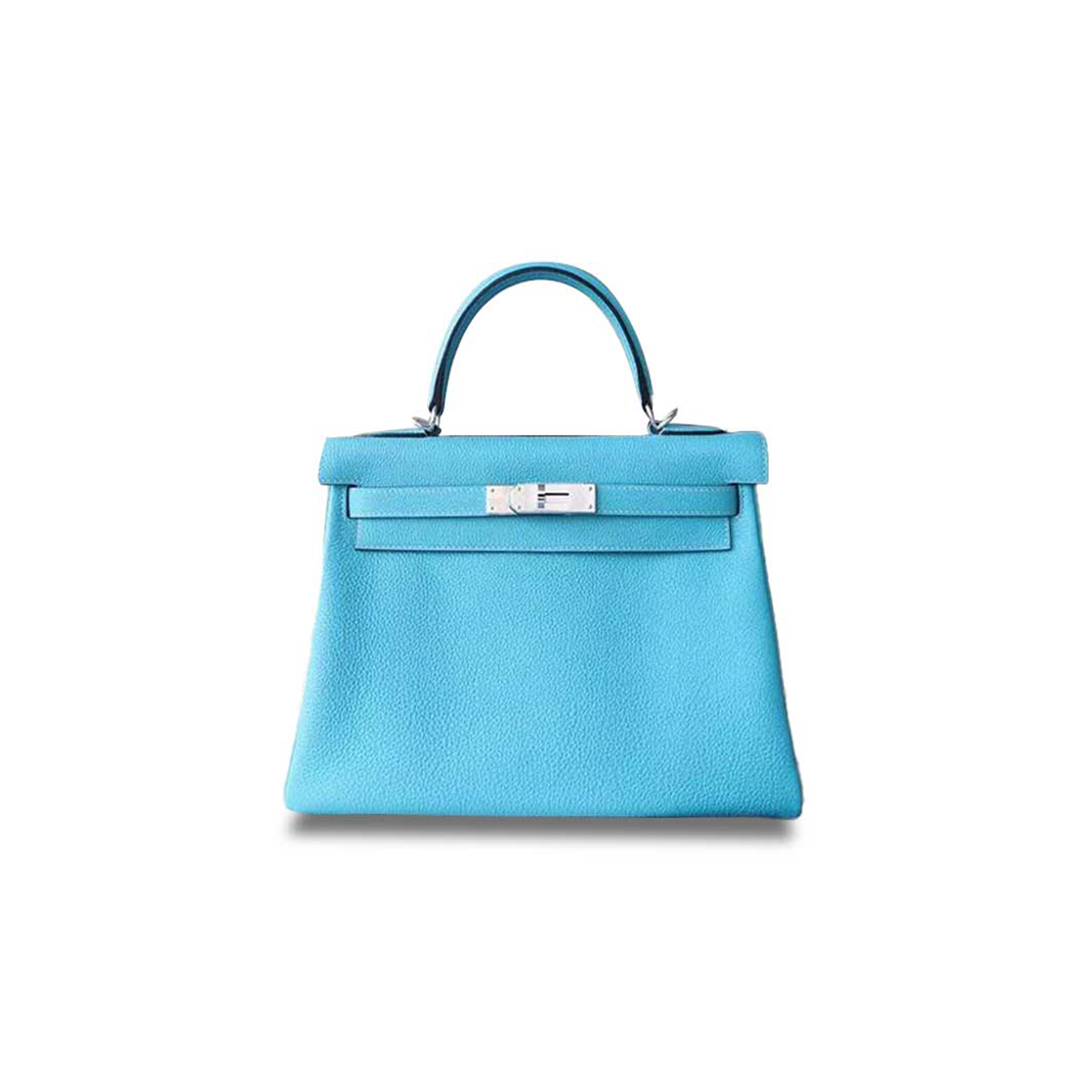 HERMÈS MASTER KELLY 28 CANDY BLUE SILVER BUCKLE TOGO (28*22*10cm) 